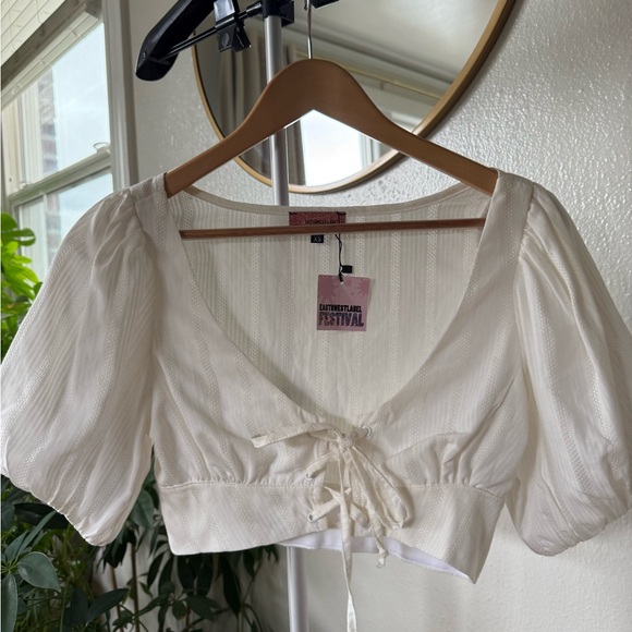 Boho puff sleeve crop top - Picture 9 of 13